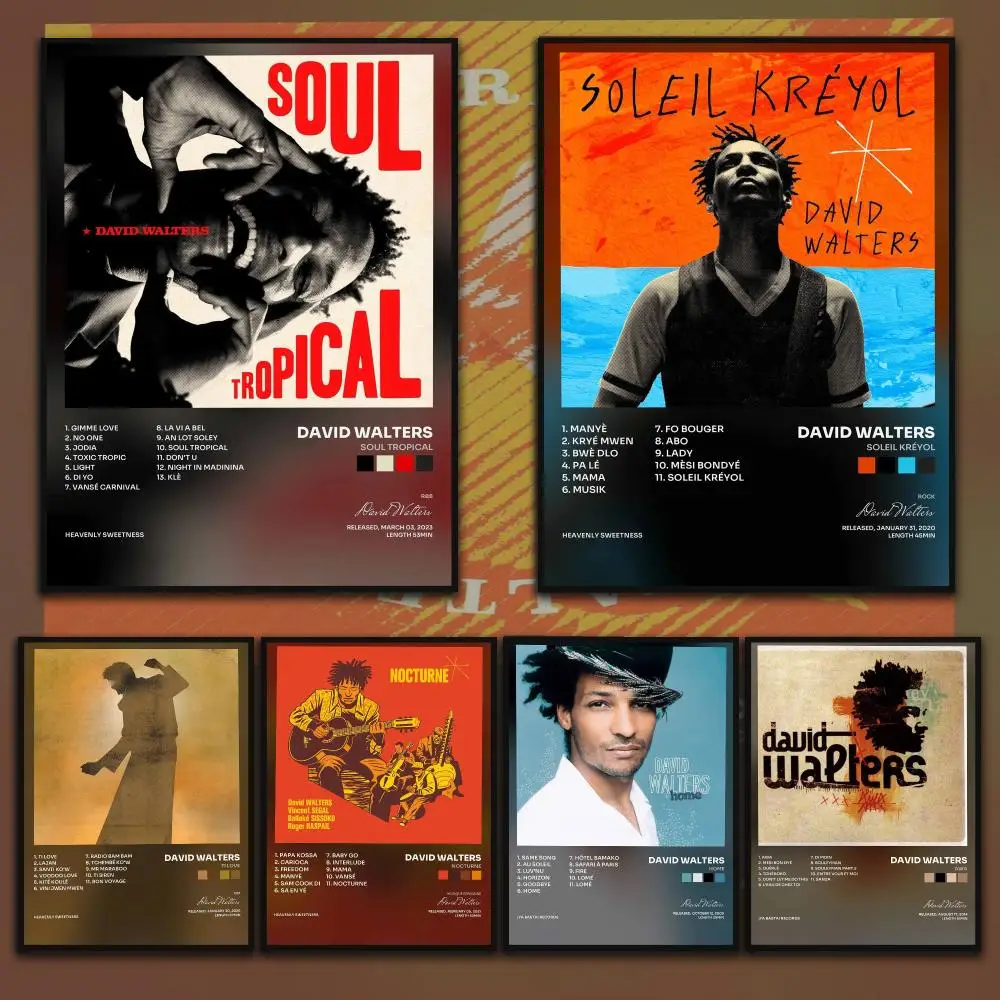 Singer D-David Walters Poster Home Wall Decor Artwork Prints for Living Room Bedroom Apartment Decoration