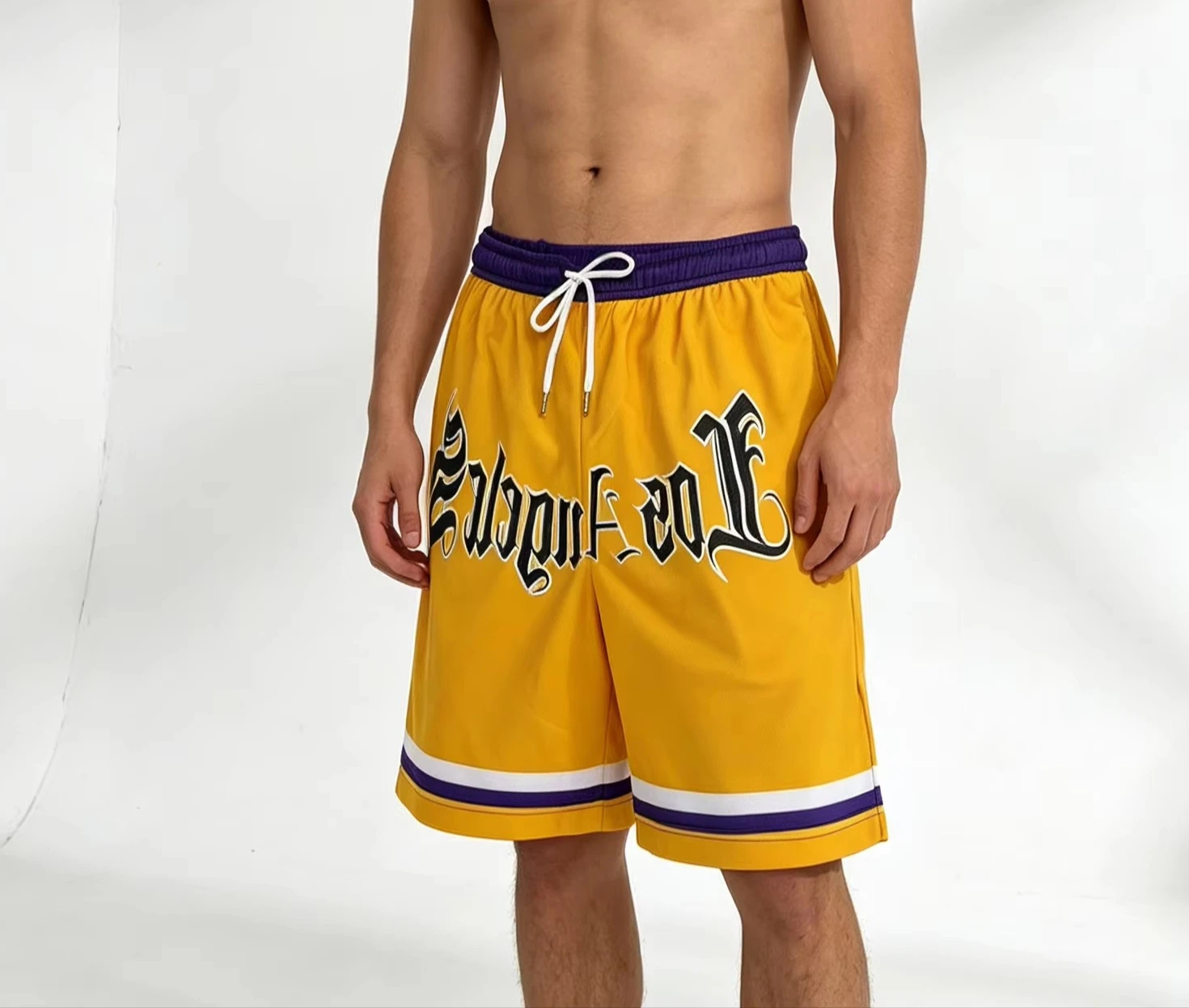 Men's Sports Basketball Los Angeles Printed Shorts Quick Dry Fitness Shorts Summer Fitness Running Casual Breathable Shorts