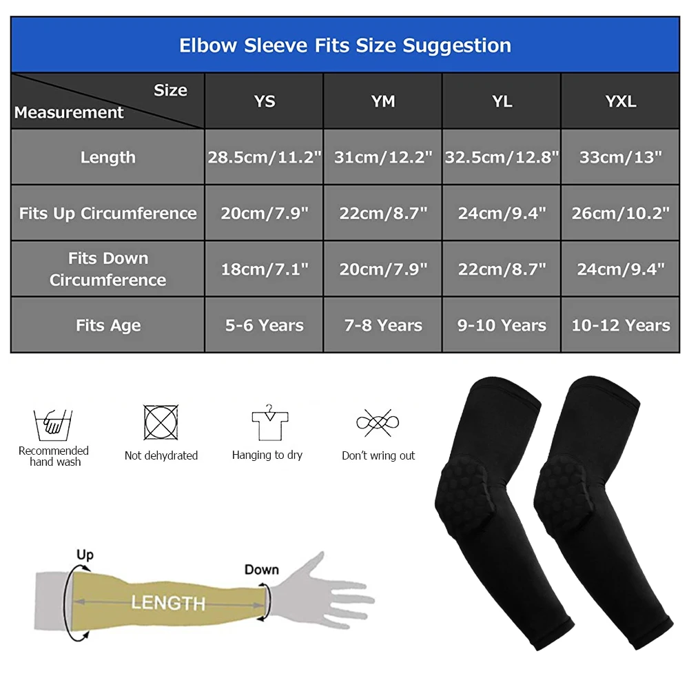 1Pcs Knee Brace Pads Elbow Pads for Kids Youth Honeycomb Compression Sleeves Pads Guards Sports for Basketball,Baseball,Cycling