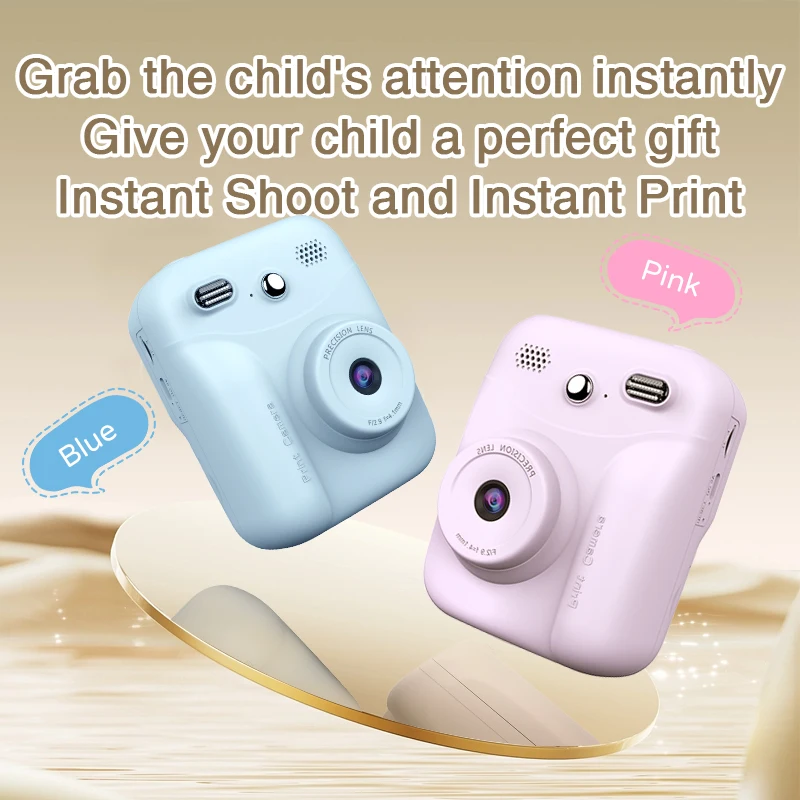 Shoot and Instant Printing camera A26 perfect gift for children No ink 1300mah large capacity photo camera music player