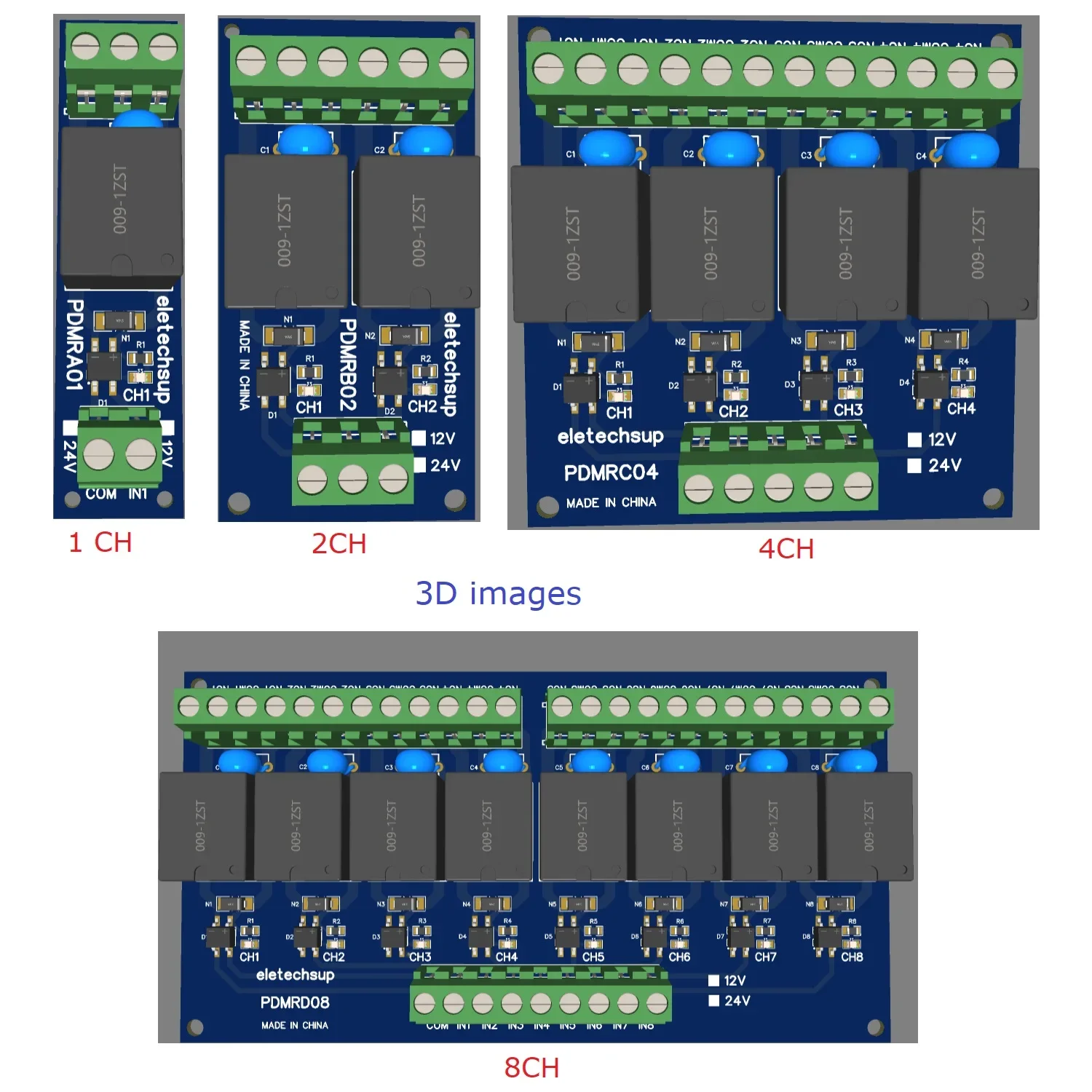 DC 12V/24V 1-8CH NPN/PNP 30mA to 10A Digital IO Amplifier Relay Module PLC IO Board for PTZ RS485 Industrial Control