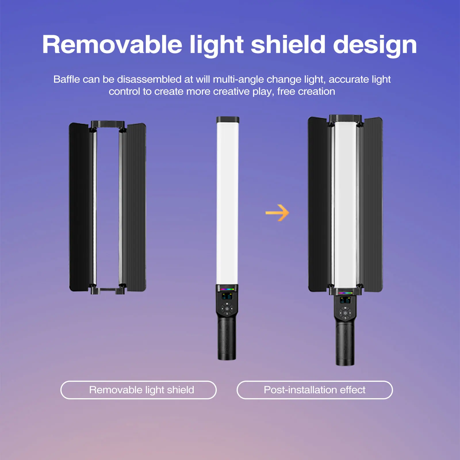 30W Rgb Buis Licht Full-Color Cri 95 3000K-6500K Verstelbare Rgb Licht Wand Voor Vlog Video Fill Licht Fotografie Verlichting