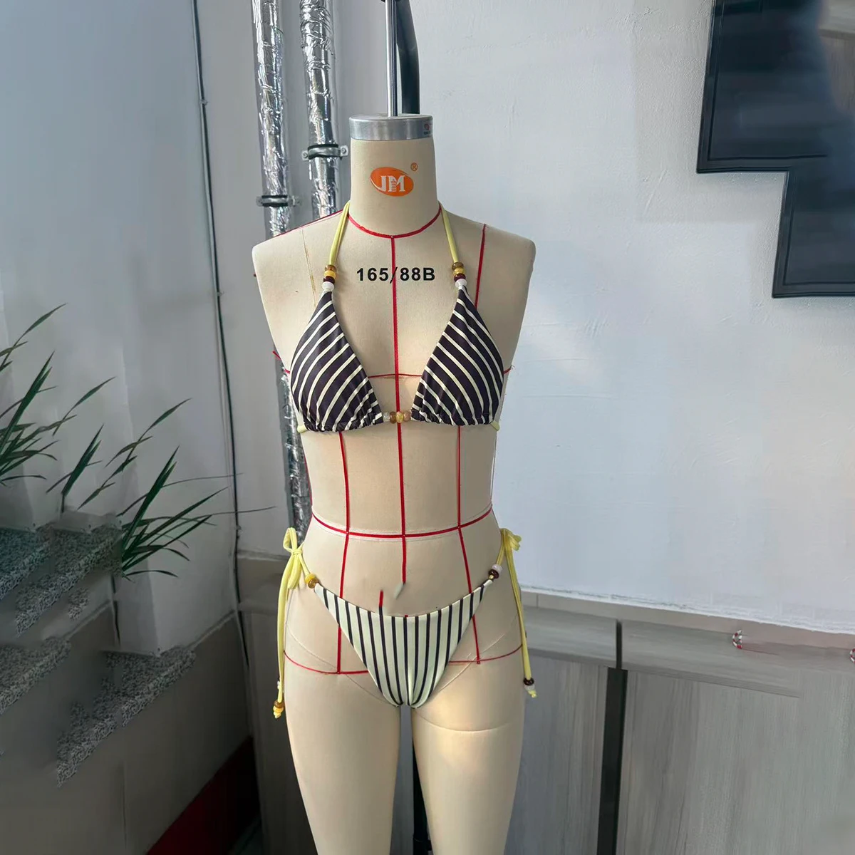 Biquíni Sexy para Mulheres 2026, Moda de Praia, Conjunto de Biquíni Micro Listrado, Roupa de Banho