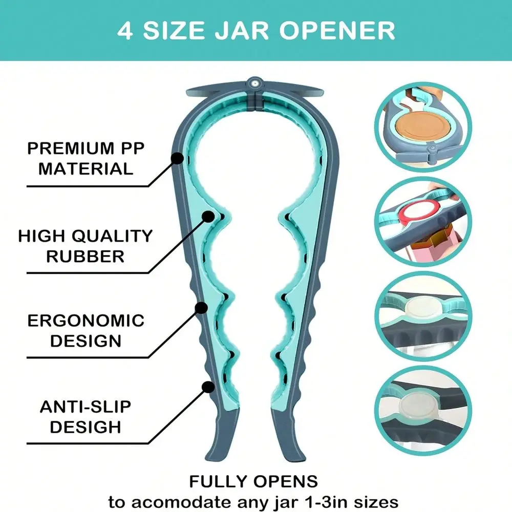 Opener For Weak Hands, Seniors With Arthritis, 5 In 1 Multi Function Bottle Opener Lid Opener For Arthritic Hands With Non Slip
