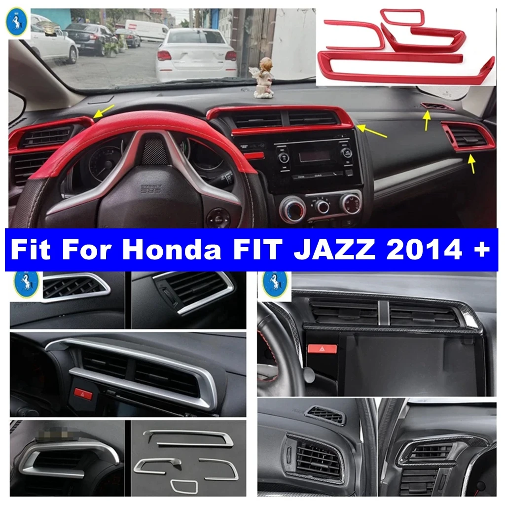 

Red / Matte / Carbon Fiber Accessories Dashboard Side Air Conditioner AC Outlet Vent Cover Trim For Honda FIT JAZZ 2014 - 2019