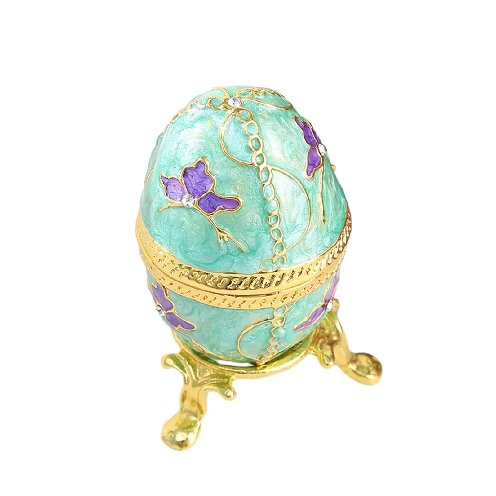 

Enameled Jewelry Box Decorative Portable Desktop Ring Earrings Trendy Collectible Keepsake Egg Trinket Box Jewelry Storage Box