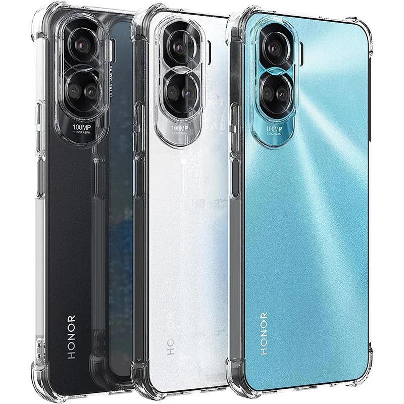 Odporne na wstrząsy etui na telefon Crystal dla Huawei Honor 90 Lite Pro Transparent Silicone Case Back Cover 70 Lite Pro X8a X9a X7a X6 X5 5G