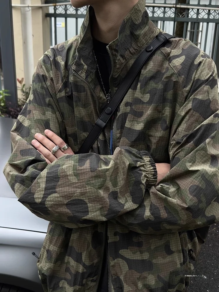 

Легкая дышащая летняя солнцезащитная одежда для мужчин UPF50, уличная, цветная, парная, с защитой от УФ-излучения, с воротником-стойкой, камуфляжная