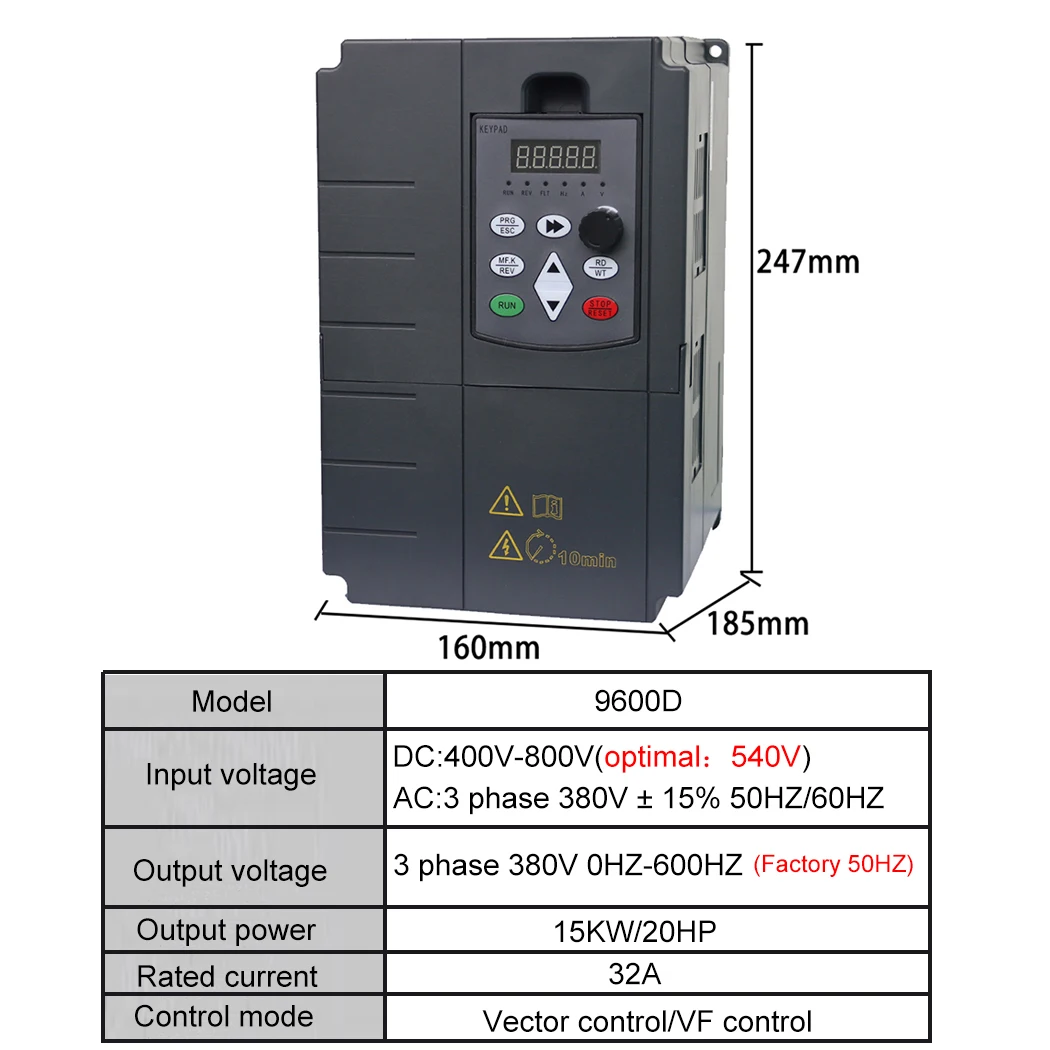 VFD Solar Frequency converter interver 37KW 50HP solar waterpump 380v Motor Speed Controller Variable Frequency Drive Converter