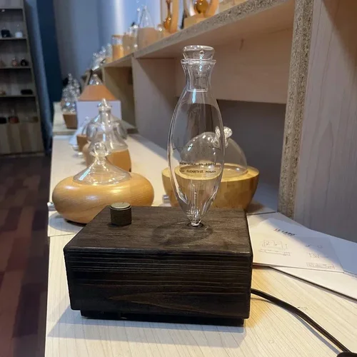 20ml 물이없는 에센셜 오일 순수 디퓨저 분무기 아로마 테라피 디퓨저 전기 목재 유리 아로마 오일 디퓨저