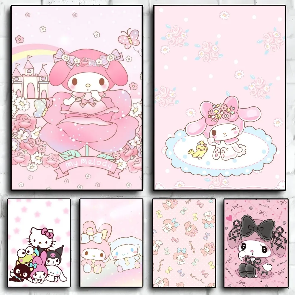 MINISO Cute My Melody Poster Paper Print Home Living Room Bedroom Entrance Bar Restaurant Cafe Art Painting Decoration