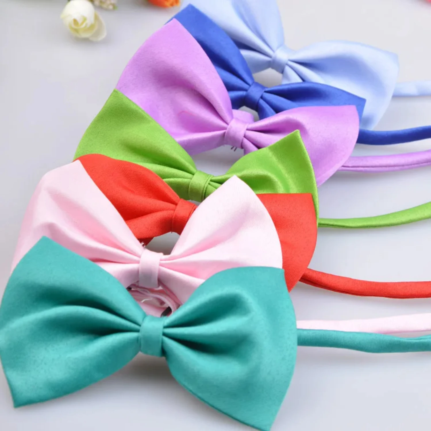 50/100 pcs/lot Mix Colors Wholesale Pet Grooming Accessories Rabbit Cat Dog Bow Tie Adjustable Bowtie Multicolor Pet Products