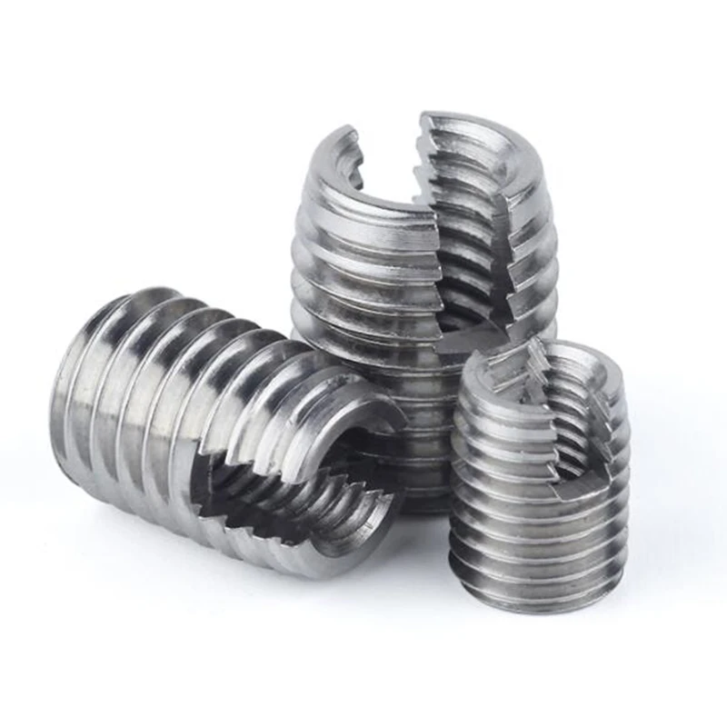 20pcs M4*0.7 stainless steel self tapping threaded insert 302 type Slotted Wire Thread Repair Insert, Screw Bushing
