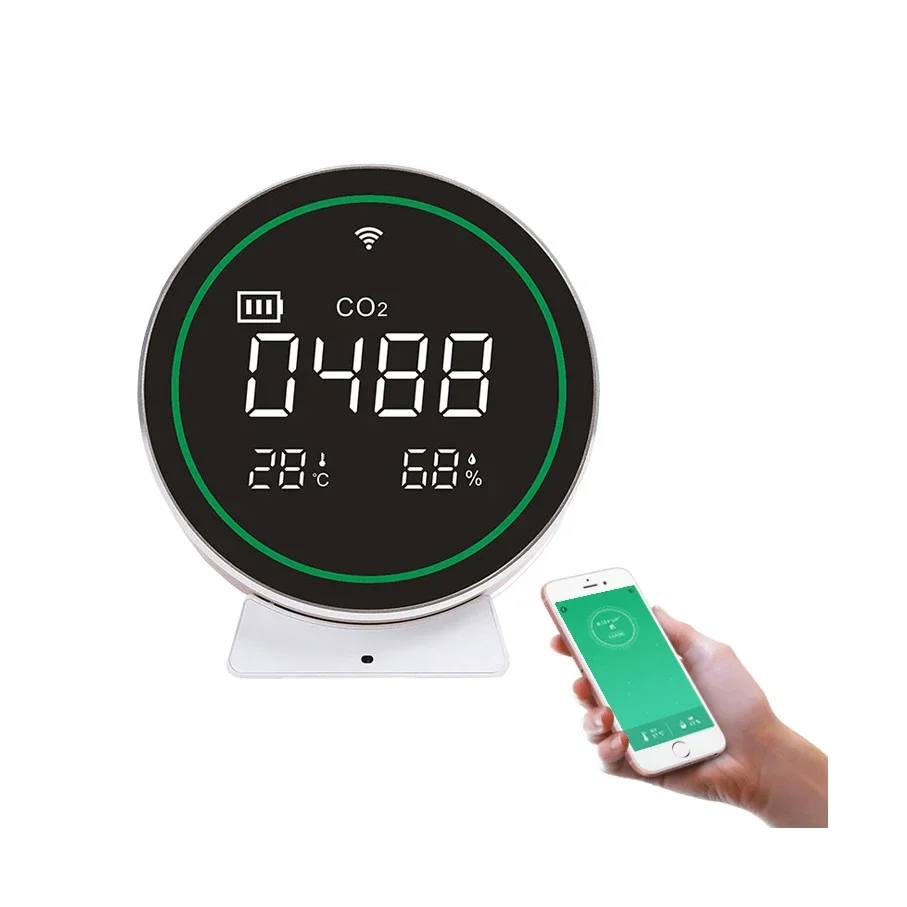 Detecção precisa sem fio Temperatura Umidade Co2 Monitor inteligente de qualidade do ar Detector de ar