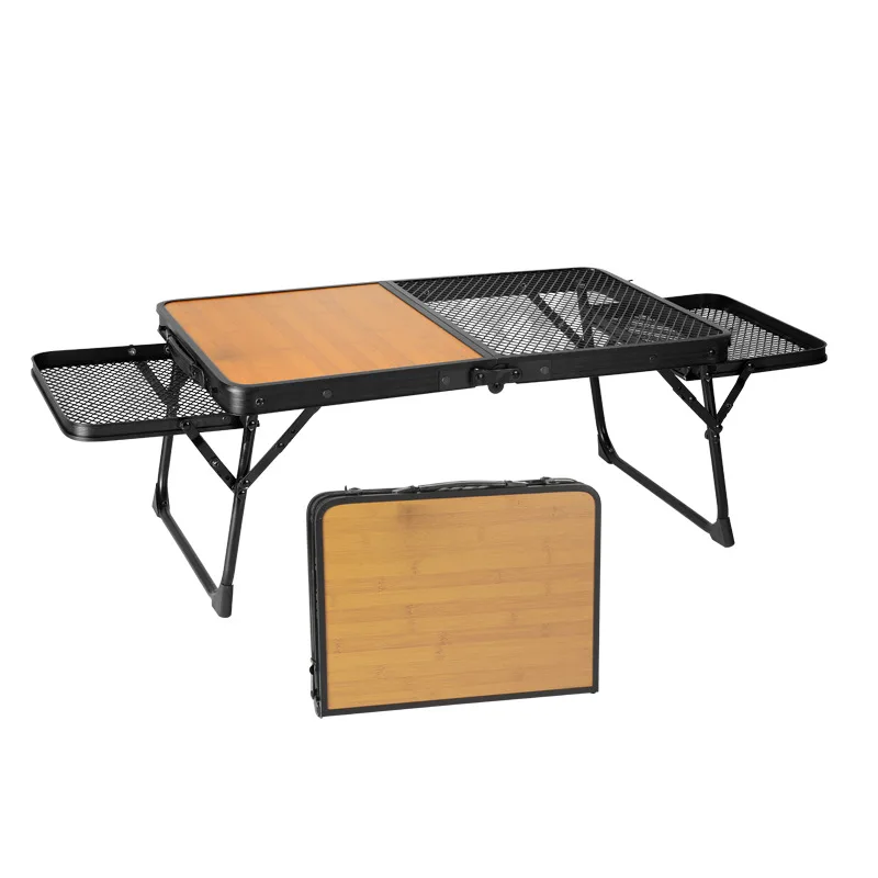 Portable Camping Table Ultralight Folding Desk Table with Extendable Table Board Foldable Outdoor Fishing Traveling Picnic Table