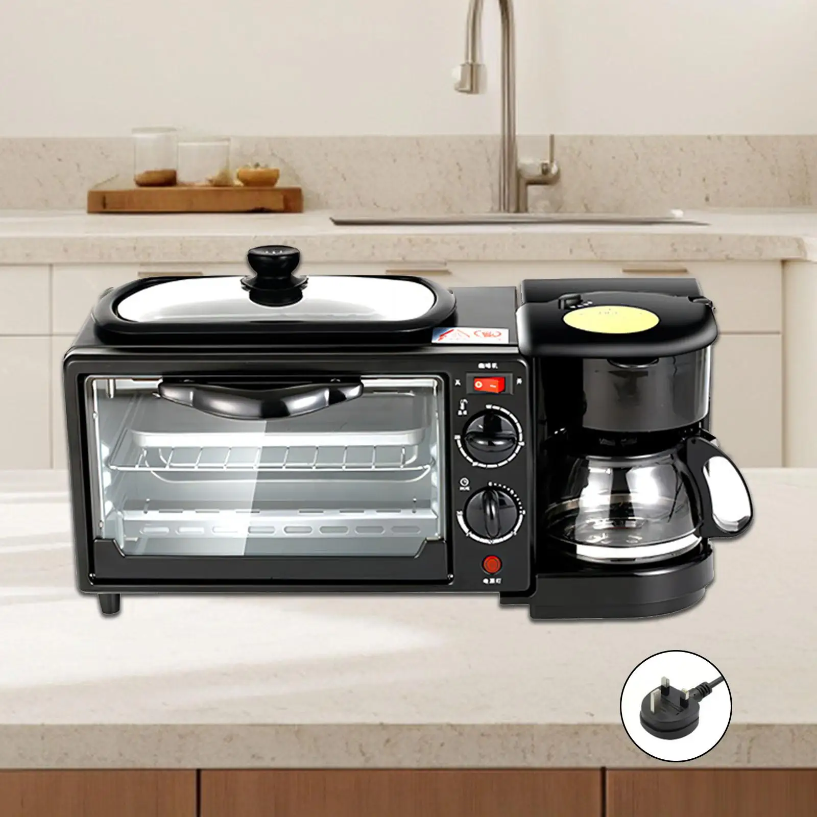 

Breakfast Machine Small Kitchen Appliances Includes Coffee Makerwith Coffee Machine Toaster Oven with Timer Egg Breakfast Maker