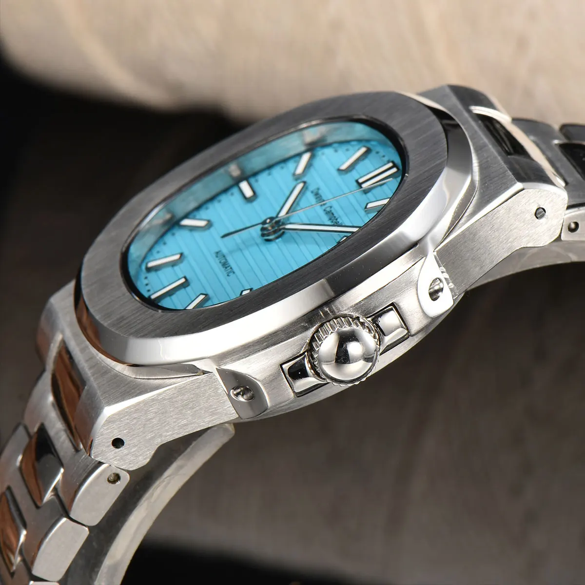 43.3mm Fashion Stainless Steel Watch Luxury Automatic Mechanical Silvery Men\'s Watches Luminous Dial