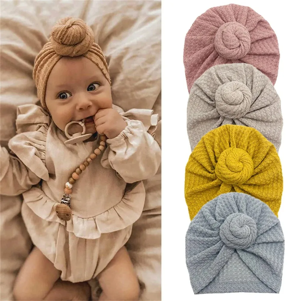 Turbans élastiques pour nouveau-né, bandes de sauna, chapeau de bébé en coton, enveloppes d'hôpital, doux et solide, mignon