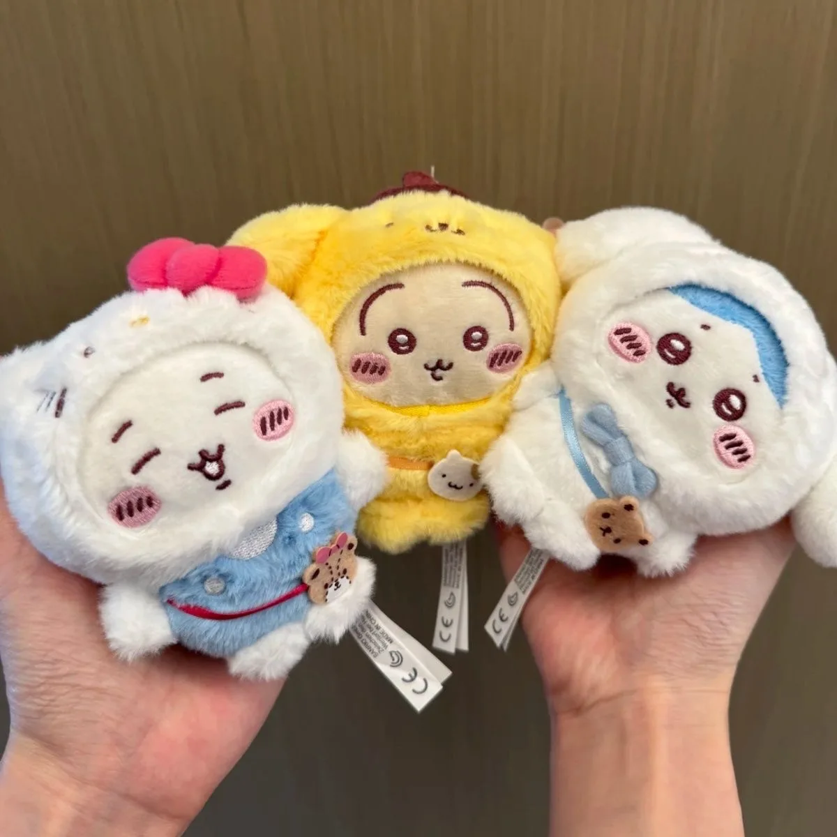 Anime chiikawa cos sanrio brinquedo de pelúcia pingente bonito dos desenhos animados usagi chaveiros pudim cão chapelaria saco acessórios presente da menina kai