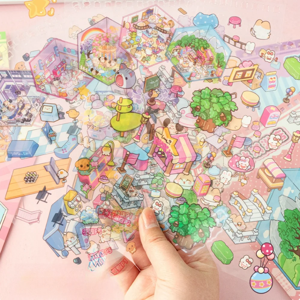 

Новая 3D книга-наклейка с пейзажем, милая капибара, домашнее животное, миниатюрные наклейки сцены, 10 сцен, карманный комплект сцены «сделай сам» для детей