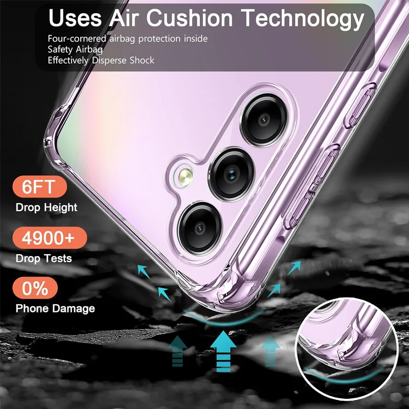 Coque en silicone antichoc avec verre trempe pour Samsung Galaxy, coque pour Samsung A55, A54, A14, A34, A35, A52, A52S