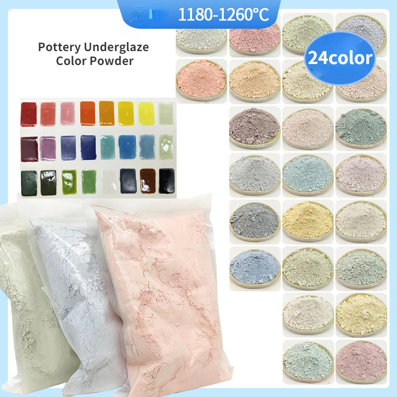 24-color 500g Glaze Powder Under The Pottery Glaze DIY Hand-painted Ceramic Color Glaze Environmental Protection Pigment Toner