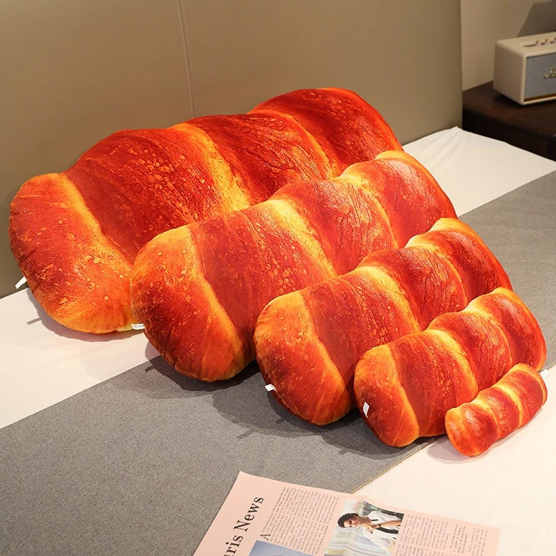 Mini French Bread Pillow Plush Stuffed Printing Images Food Croissants Plushie Party Prop Decor Birthday Kits Gift
