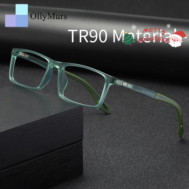 

OLLYMURS Нескользящие сверхлегкие модные весенние ноги в стиле ретро квадратный дизайн TR90 молодежные оптические очки по рецепту оправа для мужской одежды