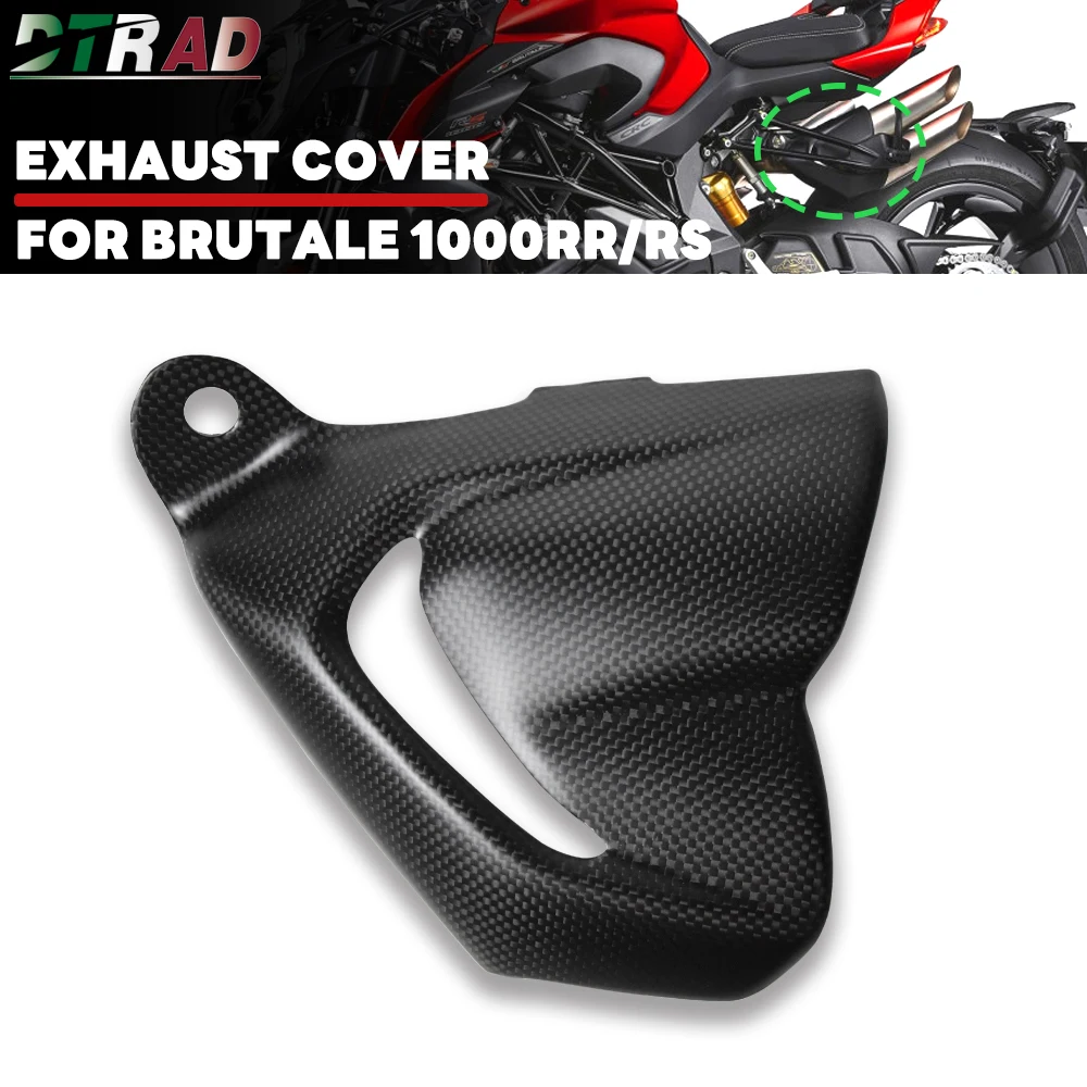 For MV AGUSTA Brutale 1000 RR/RS RUSH 1000 2020-2026 Real Carbon Fiber Rear Tail Exhaust Hood Exhaust Cover Case Protection Caps