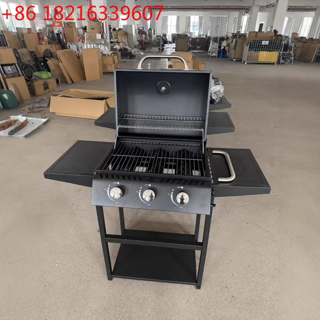 YAO Multifunctional Large Burning Gas Grill with Side Furnace American Outdoor Camping Leisure Party