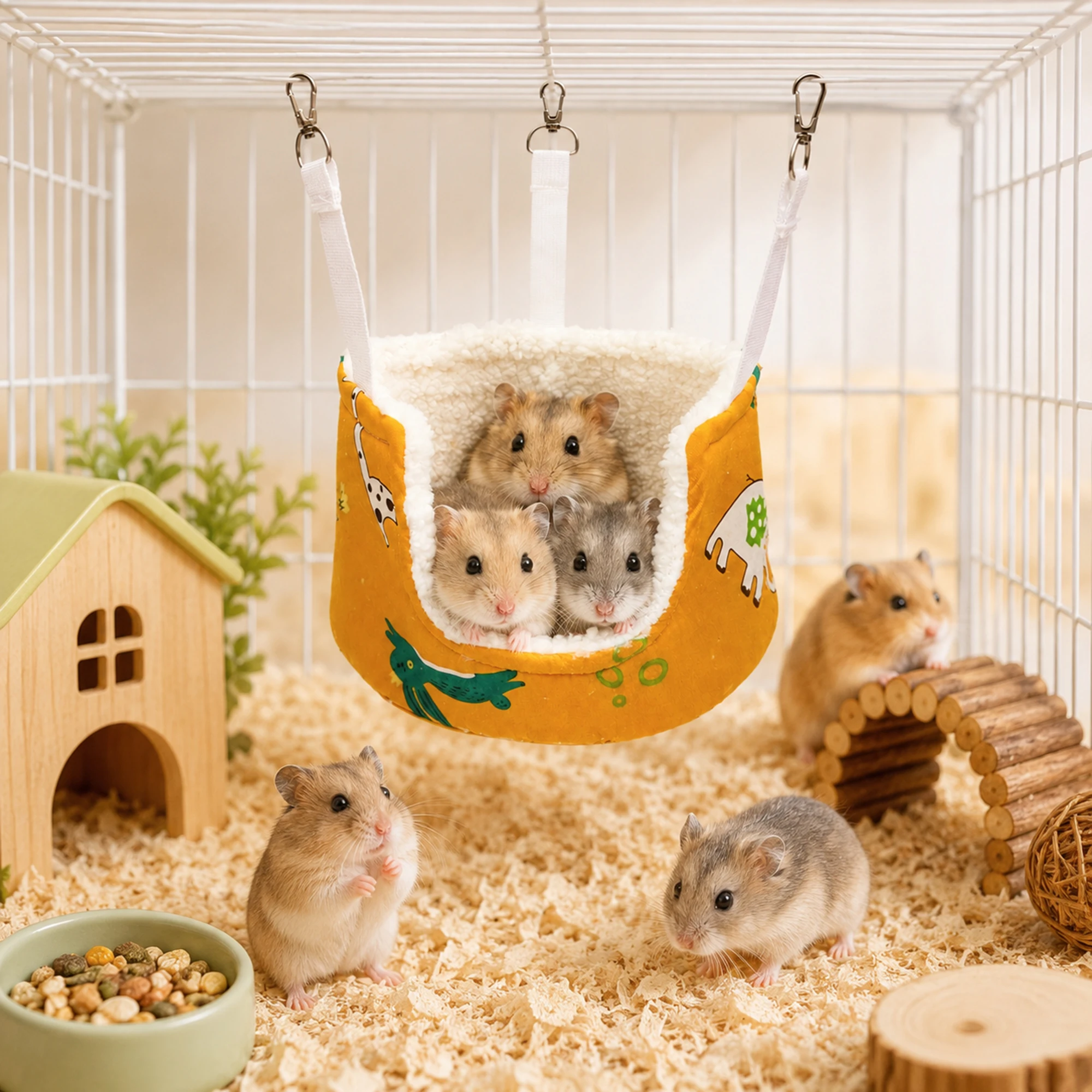 Pet Nest Hangable Swing Hamster Cotton Nest Golden Hamster Used In Autumn And Winter Keep Warm Dodge Sleeping Bag Hammock