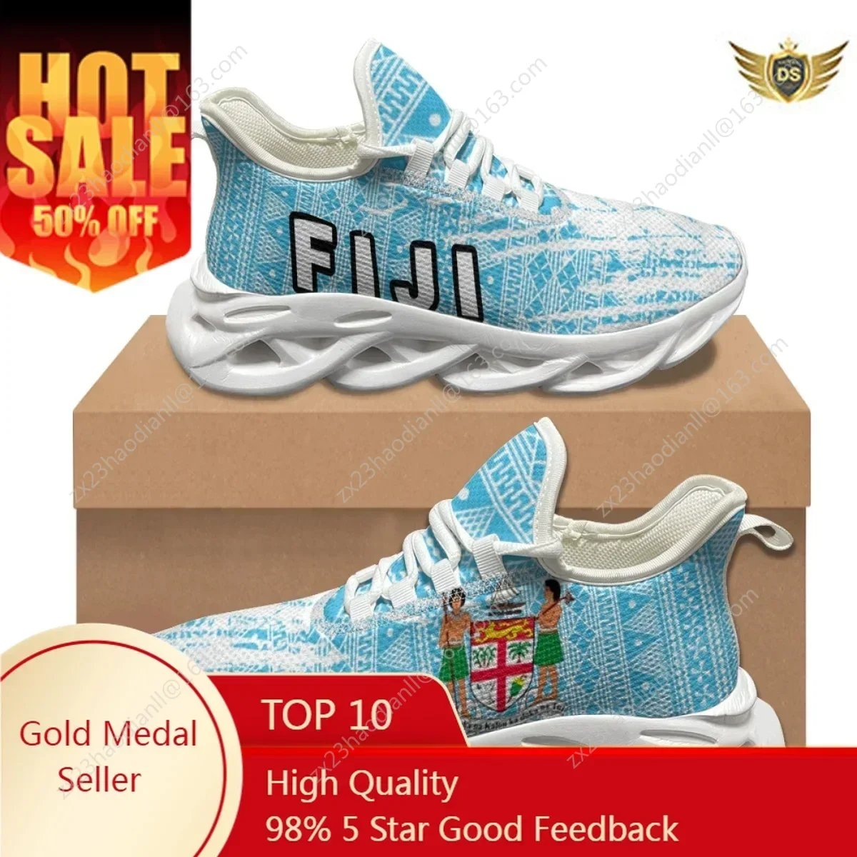 

Fiji Flag Coat Of Arm Print Flats Shoe Polynesian Lace-Up Breathable Comfort Running Shoes Sneakers Female Footwear Adult Gift