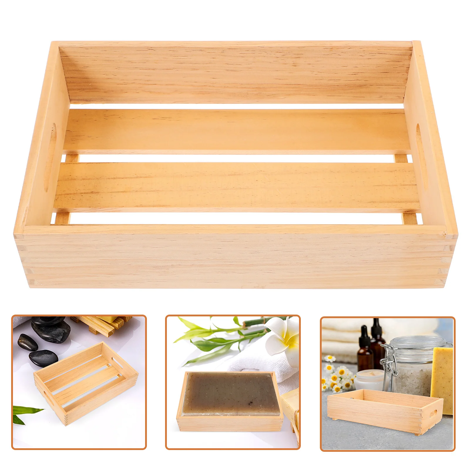 

Natural Drying Wooden Rack For Bathroom Minimalist Compact Tray Air Circulation Soap Dish For Handmade Bar Soap Storage
