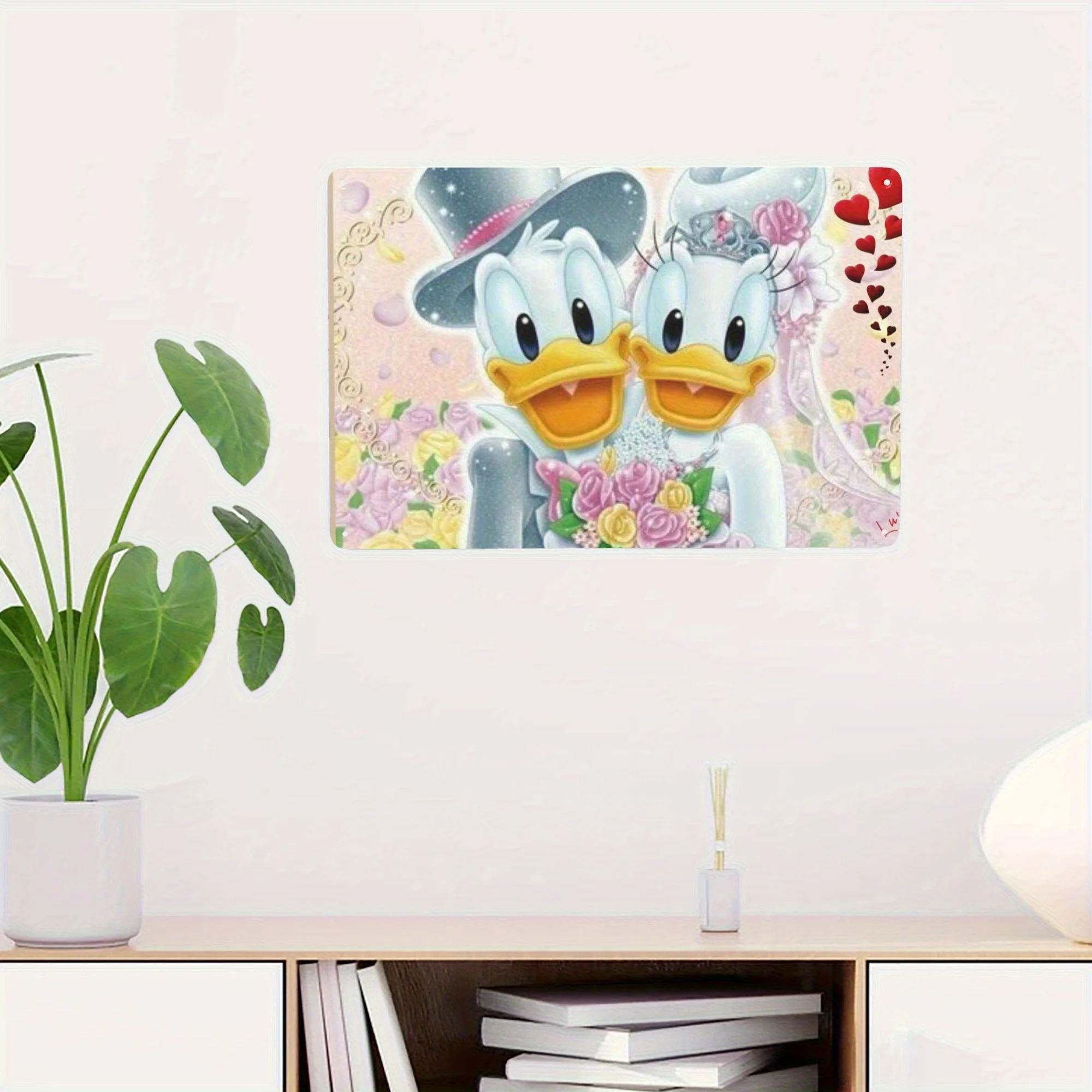 Miniso Disney Donald Duck Comic Cover Tin Signs Metal Tin Signs Posters Decor Retro Metal Plaque Wall Art Decor for Garage Bar