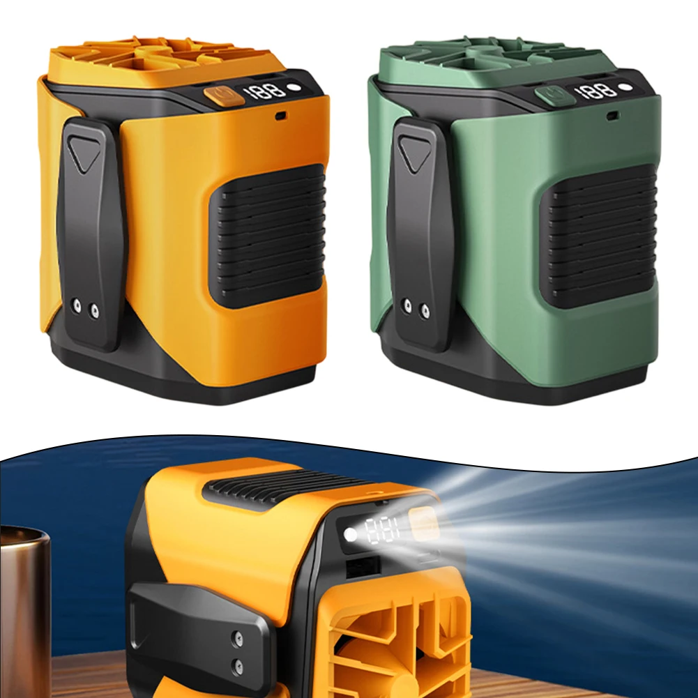 

10000 мАч перезаряжаемый портативный вентилятор с зажимом на талии и светодиодным фонариком для улицы, горячая распродажа 2023 года. Новое и высокое качество