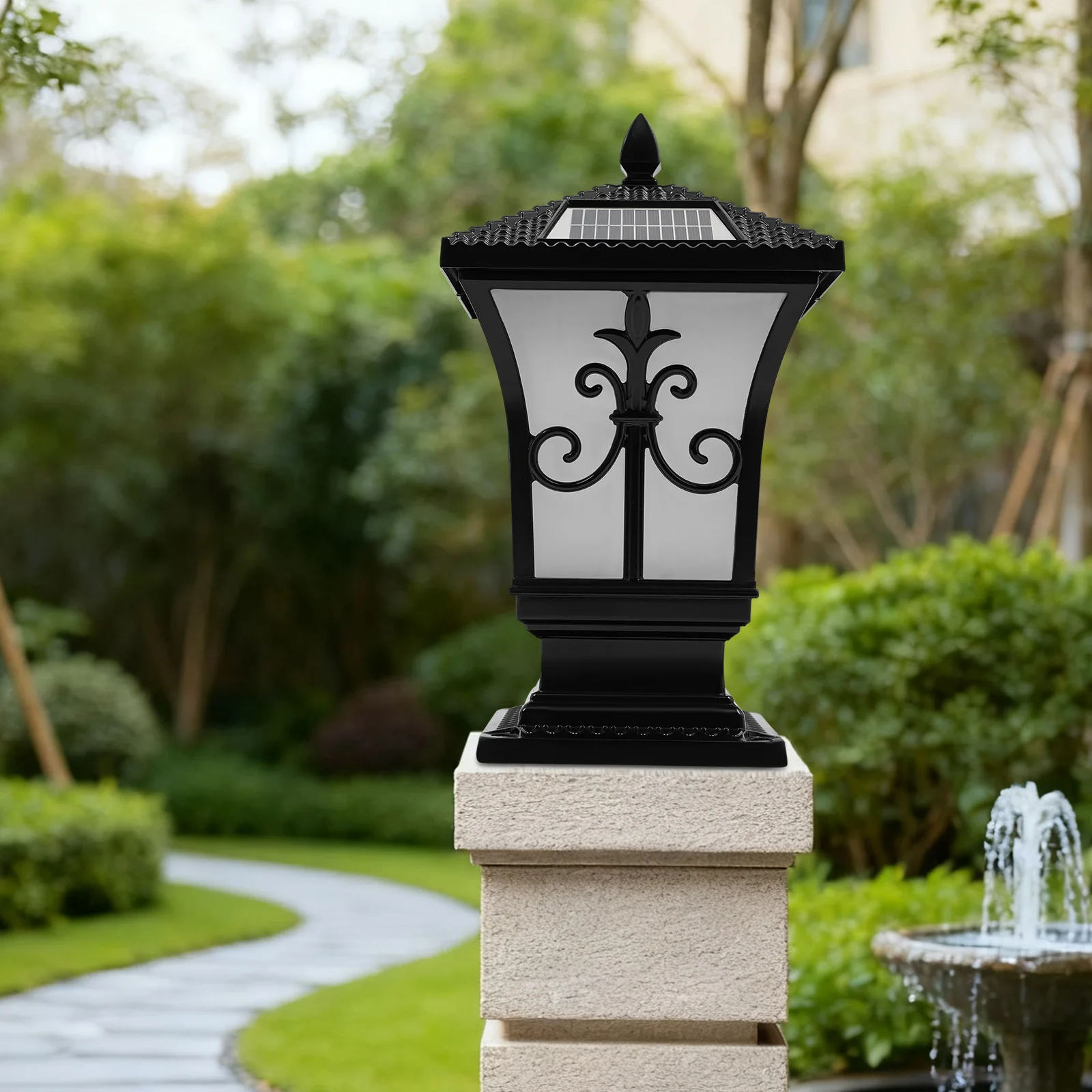 

Outdoor Black Post Light Lighting Fixture 85-265V Adjustable Brightness for Courtyard,Villa,Porch, and Many Other Outdoor Places
