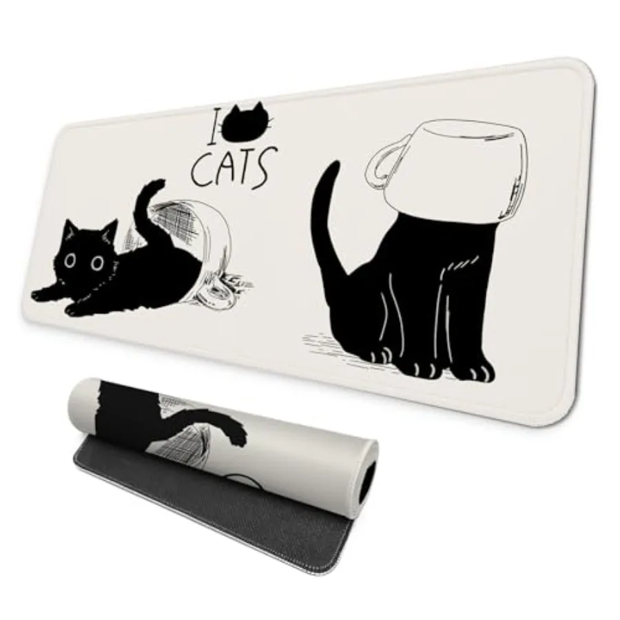 Gaming Mouse pad, Large Laptop Mousepad, Full Keyboard Mat, Long Computer Mouse Mat for Home and Office, Anti-Slip Rubber Base,