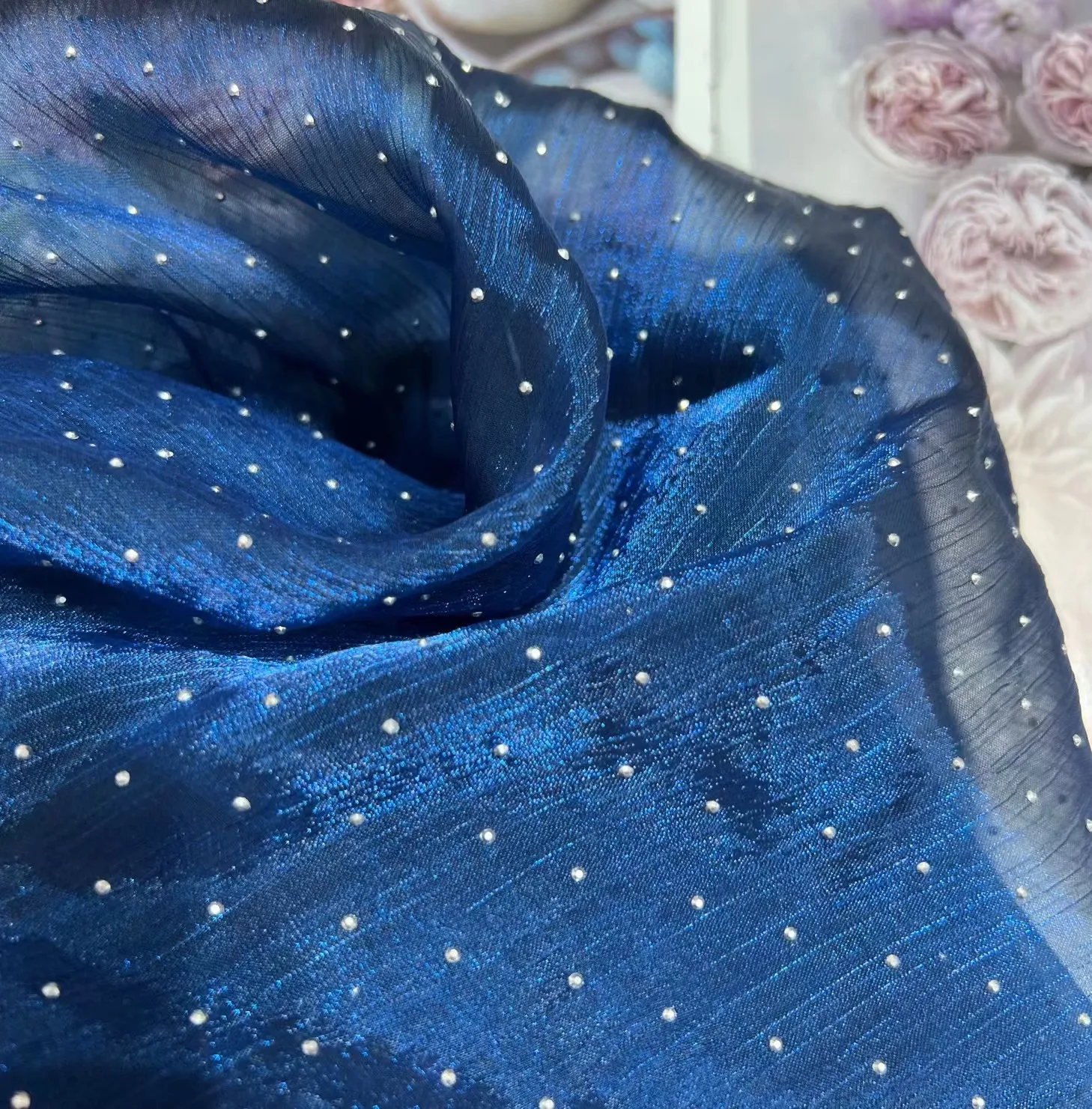 0.5yard(45cm x 150cm) Hot Water Rippled Crepe Organya Hanfu Children's Clothing Headband Shooting Background Organza Cloth Dance