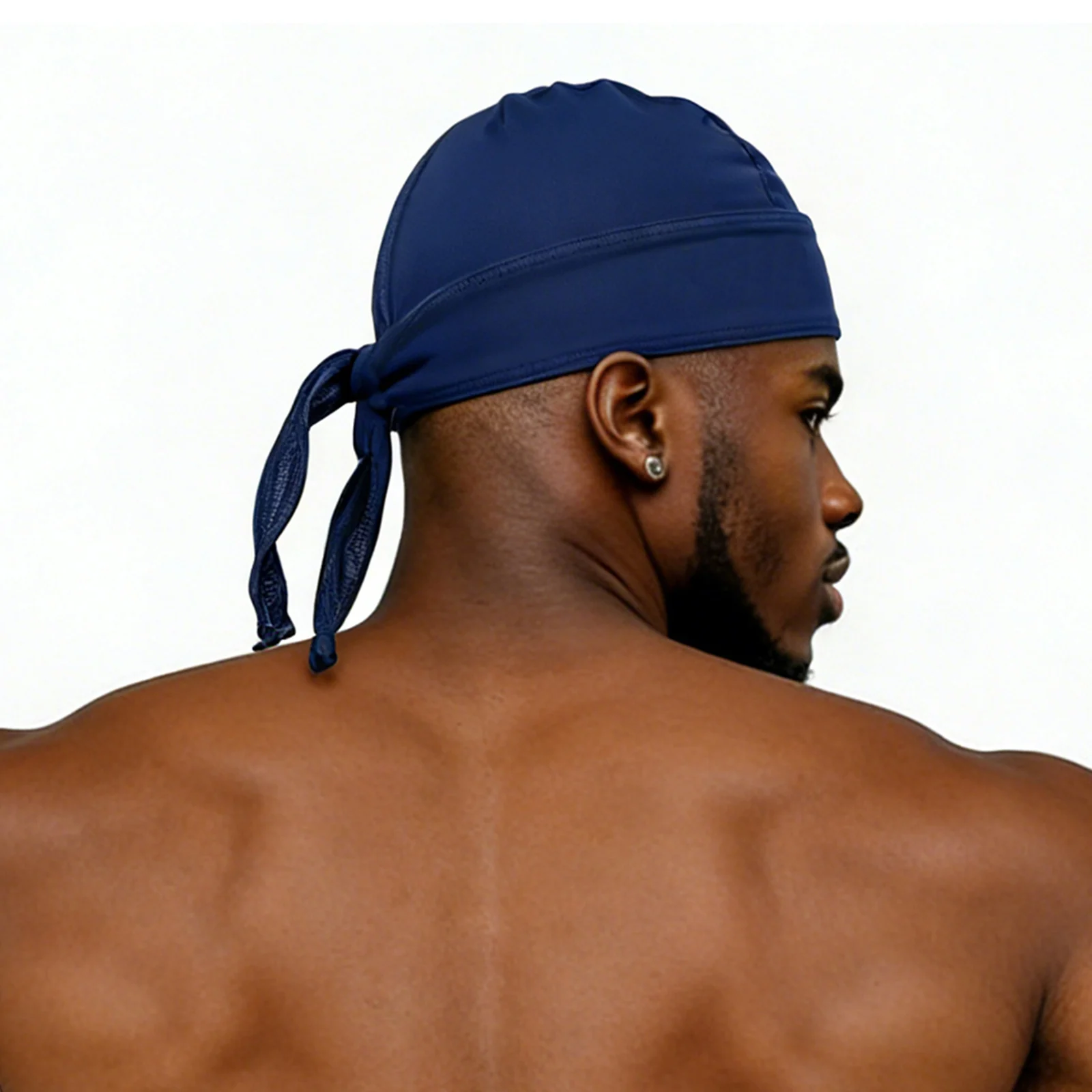 Unisex Durag Piratenhut Bandana Turban Kappe für Männer und Frauen mit Langem Schwanz Hip-Hop Du-Rag Sport Kopftuch mit Schnürung – Detail 3