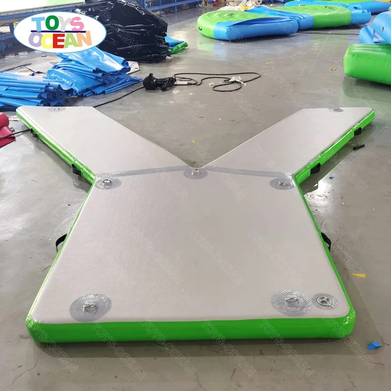 TOYS-OCEAN DWF Floating Jet Ski Platform Moto Boat Station Inflatable PVC Pontoon Dock Y for Yacht 100-500kg Capacity