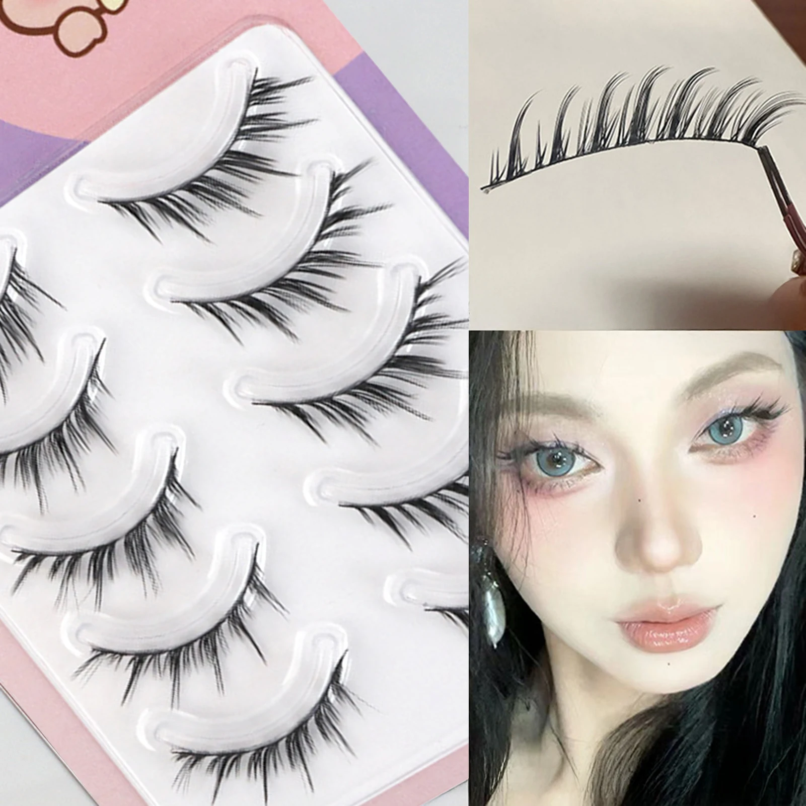 Fox-stijl valse wimpers 13 mm look pluizige individuele nepwimpers dagelijks stekelige piekerige dikke wimpermake-up bruiloftsaccessoires