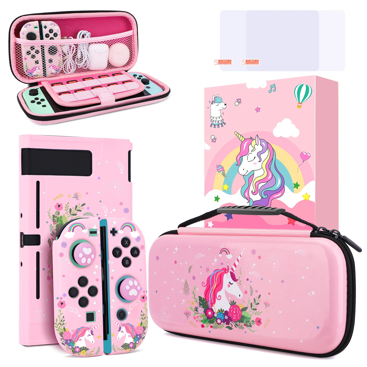 Unicorn Portable Storage Bag Travel Carrying Bag Cover Protect For Nintendo Switch Game Console Box Shell Cover Case Girl Gift