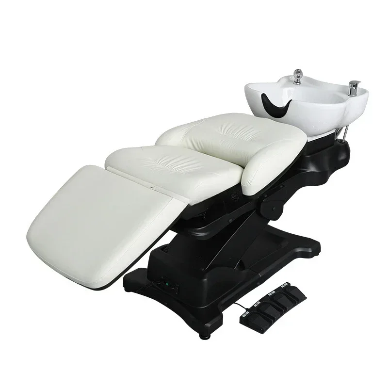Split Barber Shop Hair Salon Rotating Bed Multifunctional Electric Lifting Flushing Bed