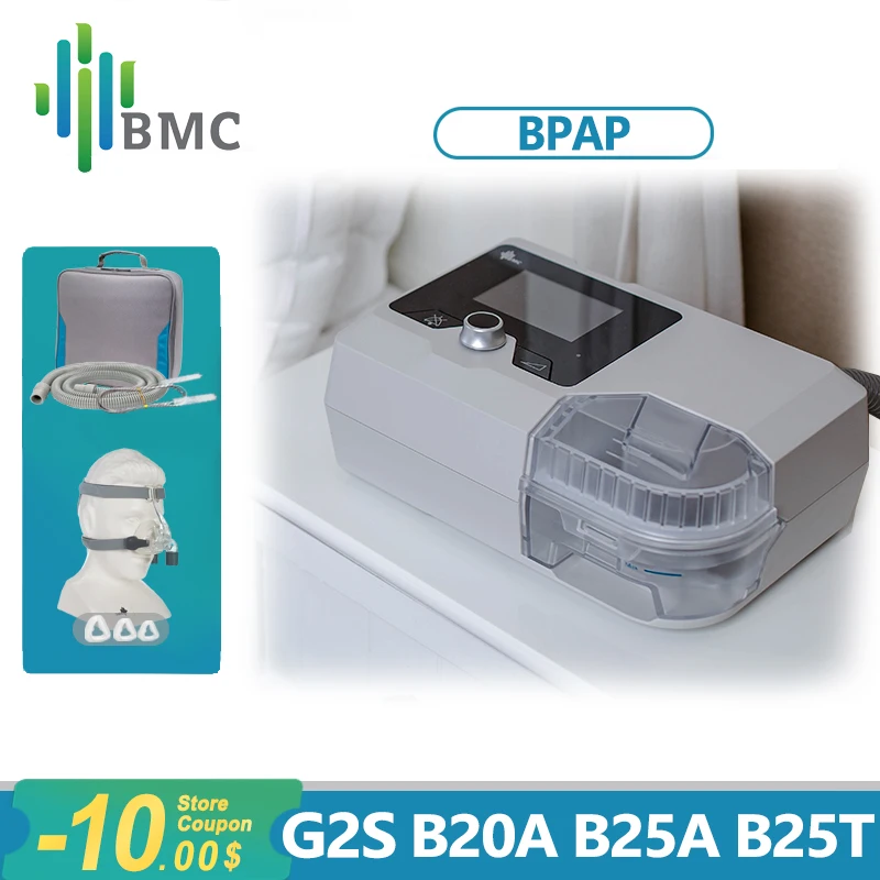 BMC G2S BPAP B20A/B25A/B25T New Arrival CPAP Bi-level CPAP for Snoring Sleep Apnea COPD Anti Hard Breathe with Full Face Mask