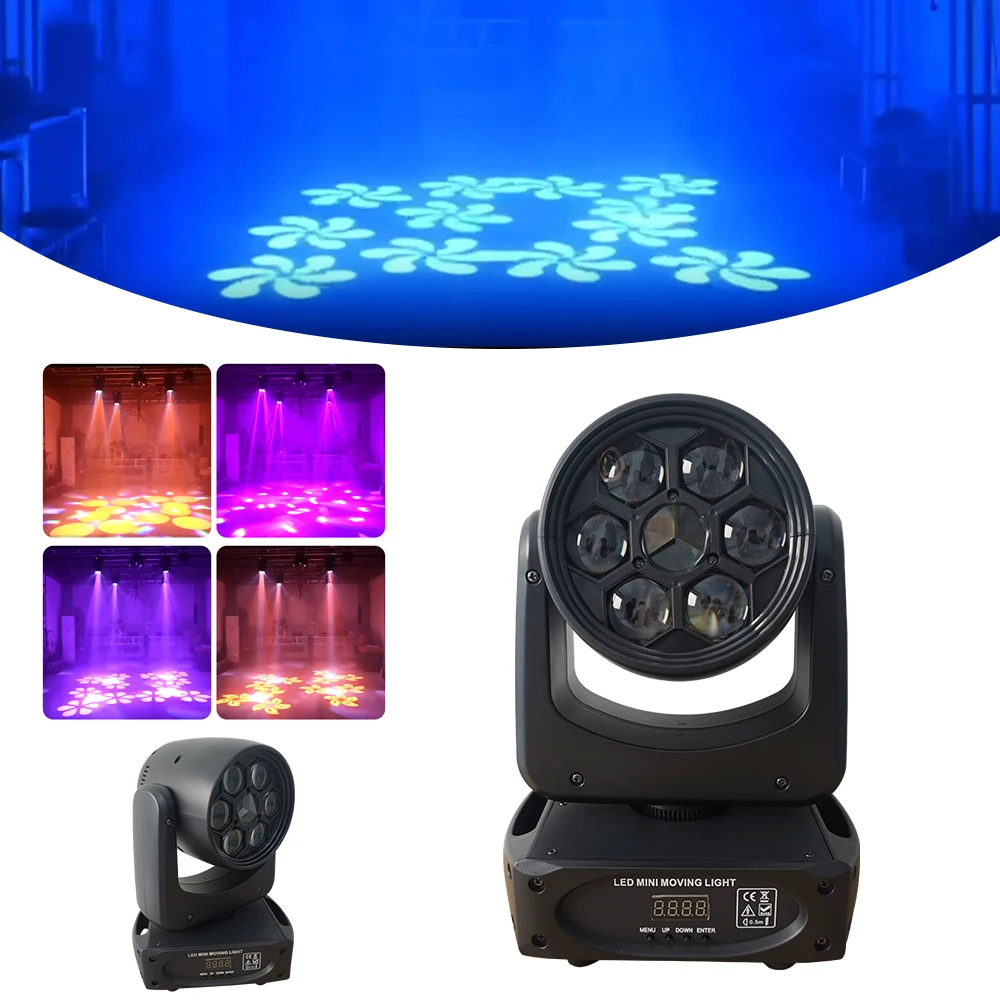 2 IN 1 6X10W RGBW 4 IN 1 With 3Prism Mini Led Bee Eye Beam Wash Spot Moving Head Light Big Flower Effect For Disco Party Club