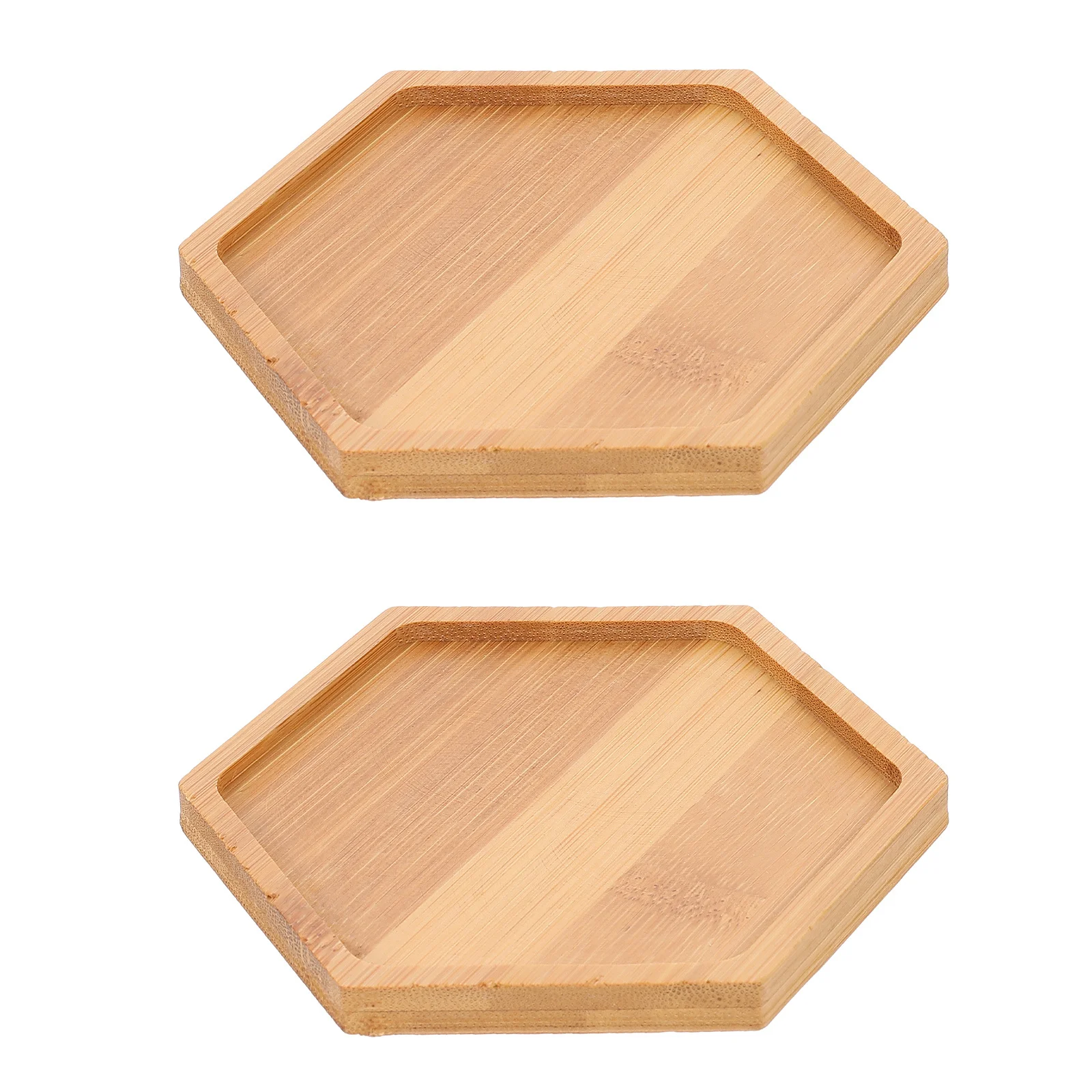 

2pcs Hexagon Coaster Blank Diy Tray Bamboo Base For Craft Decor Fillable Plate Handmade Cup Mat Material