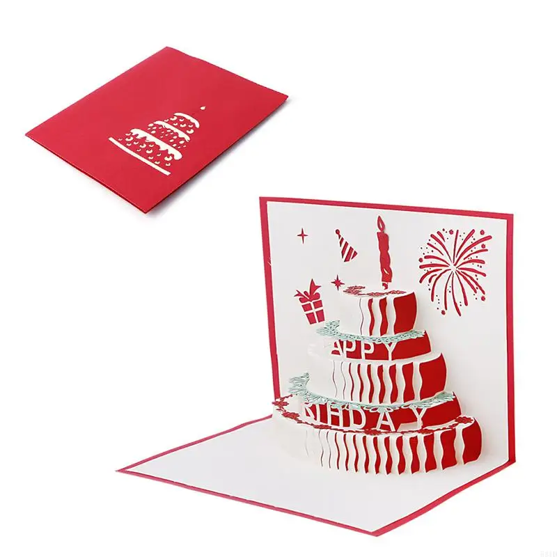 

581D 3D for Pop Up Cards Greeting Card Birthday Postcard with Envelope for Wife Husba