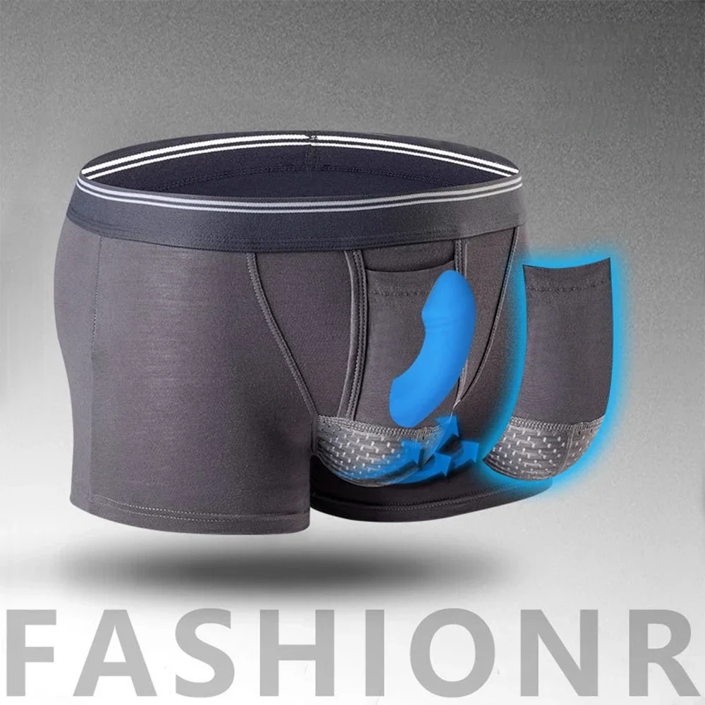 

Size L-3XL Men Trunks Boxer Briefs Underwear U Convex Separation Soft Modal Panties Lingerie 1pc Man's Boxers