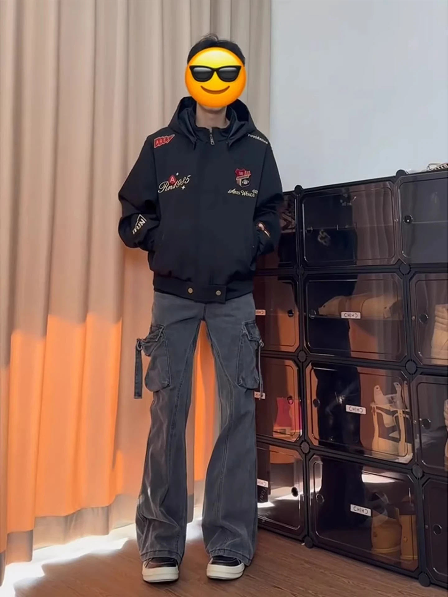 

Waed Vintage Workwear Sle Men's Jeans Multiple kets Spring Autumn High Street Vibe Straight Leg Non-Stretch Denim Pants