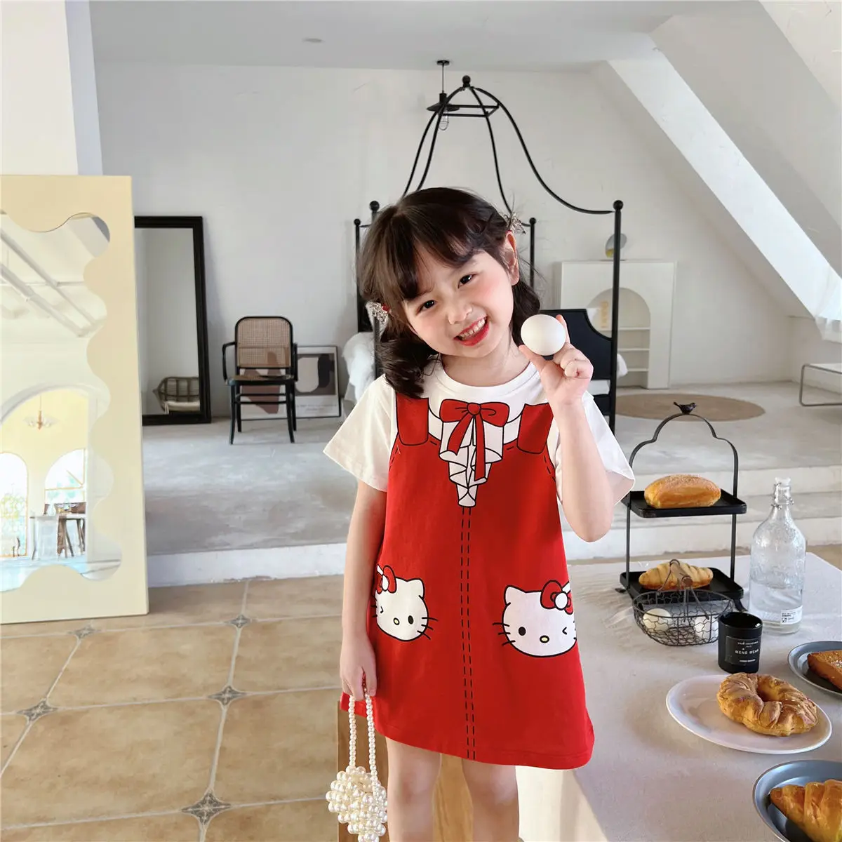 Children Dress Spring Summer  Collar Kids Girls Clothes Fashion Toddler Baby Girls Clothing Summer Dress Girl